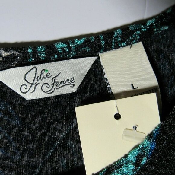 VTG Tunic Black Background Rich Bold Deep Floral - Picture 3 of 7